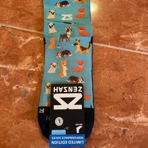 Zensah dog print crew socks (men’s L)
